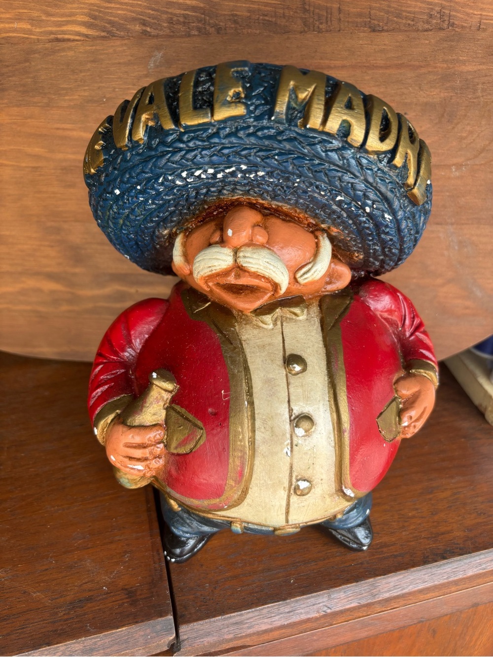 Mexican Folk Art Me Vale Madre Ceramic Piggy Bank Colorful Ceramic Señor Figurin
